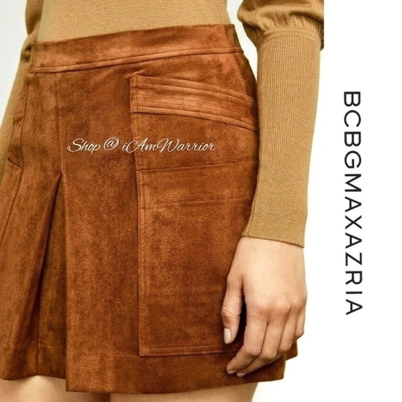 BCBGMaxAzria chestnut faux suede moto jacket & NWT skirt *shop@iamwarrior - Picture 7 of 16